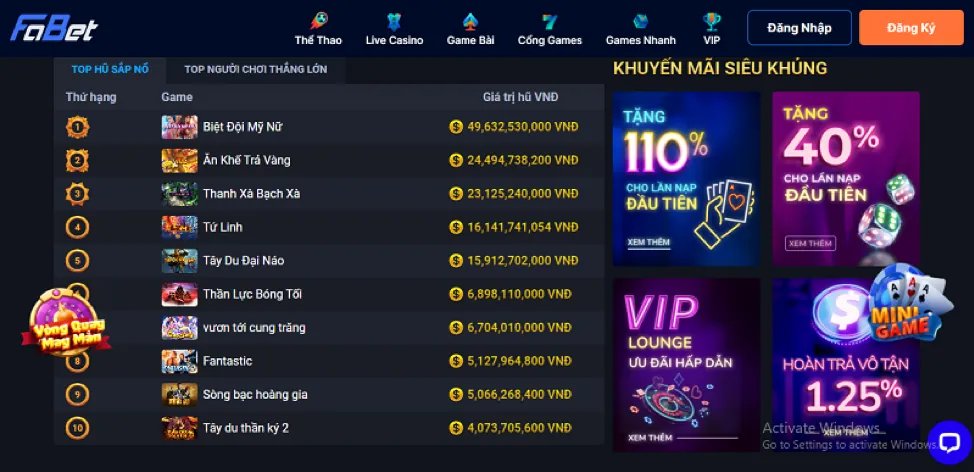 Chương trình VIP và điểm thưởng win333
